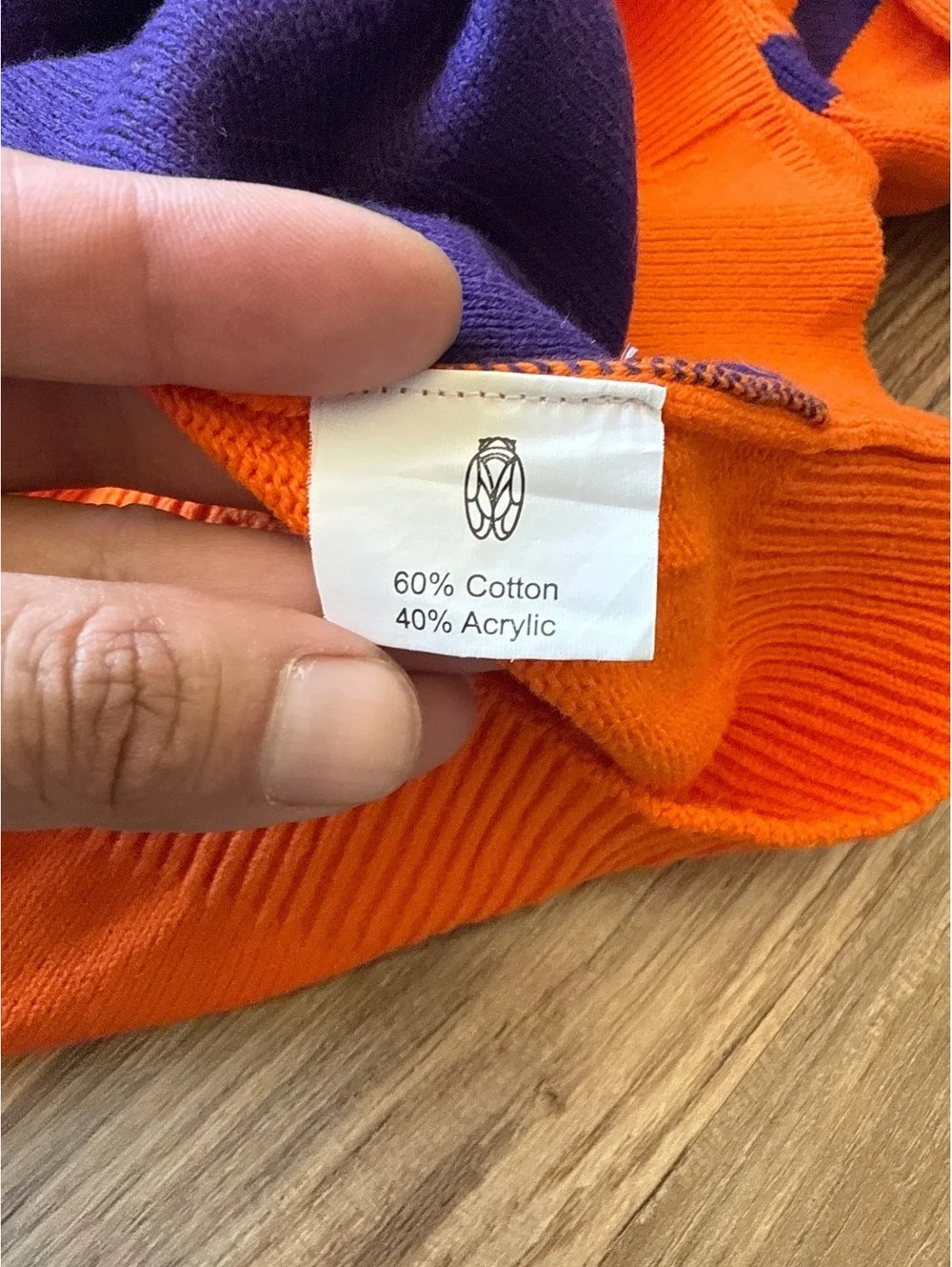 Hillflint Clemson Tigers Knit Sweater Men's Large Orange Crewneck Cotton Blend